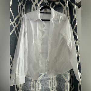 Anne Klein White Button-Front Dress Shirt